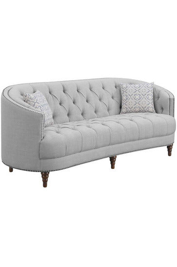 Avonlea Sloped Arm Upholstered Sofa Trim Grey