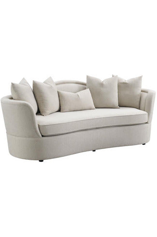Sofá tapizado Kamilah con respaldo camel beige