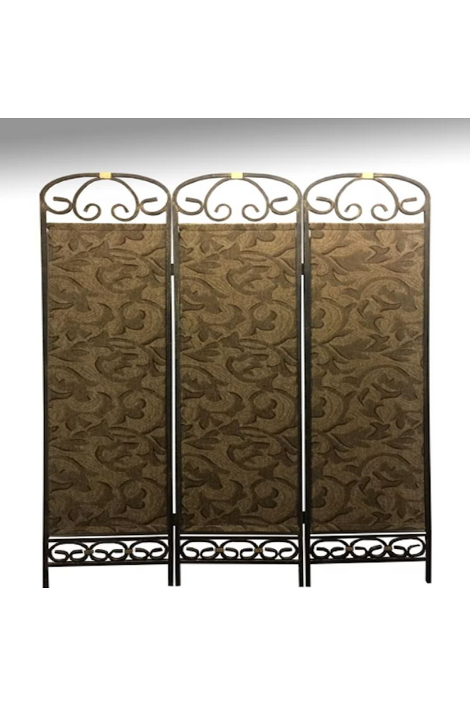 Biombo de tela y metal