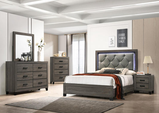 Juego de cama Queen gris 5 piezas