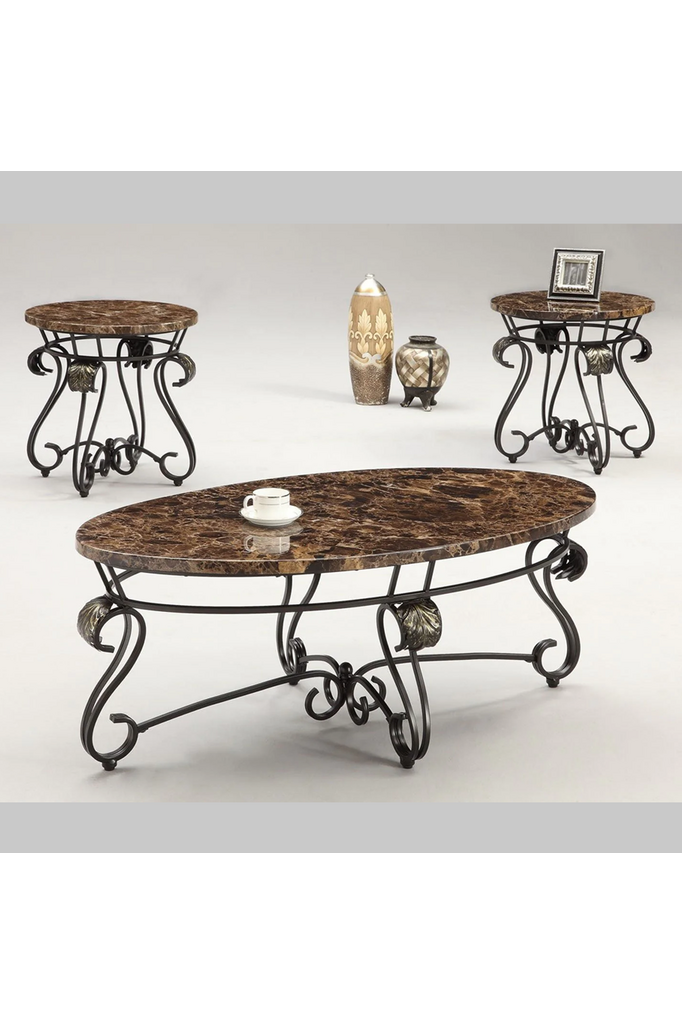 Juego de mesa de centro de diseño de mármol