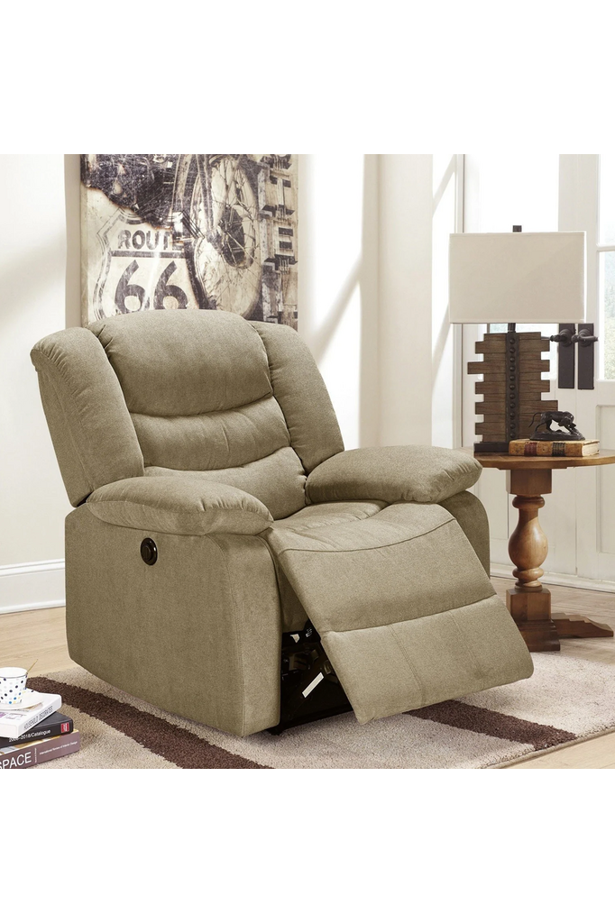 Fabric Power Rocker Recliner; Taupe
