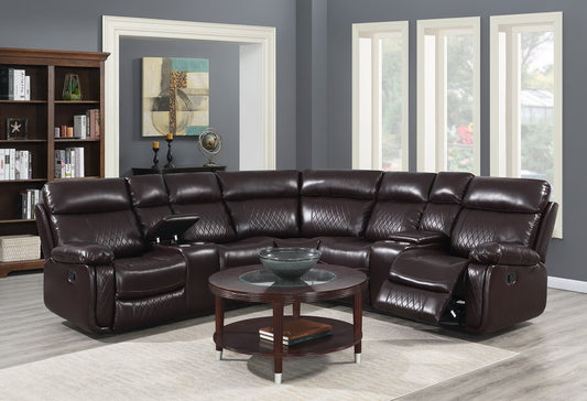 6-Piece Brown Reclining Sectional