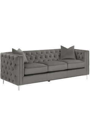 Phoebe Tufted Tuxedo Arms Sofa Urban Bronze