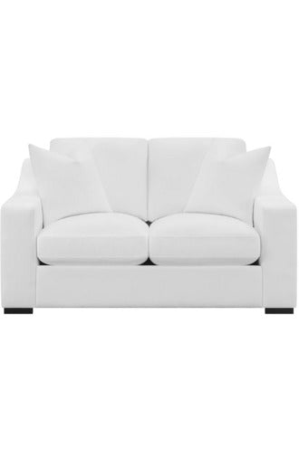 Ashlyn Upholstered Sloped Arms Loveseat White