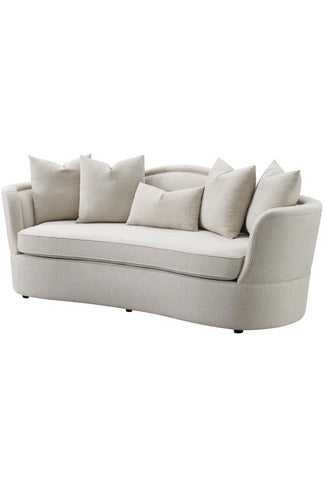 Sofá tapizado Kamilah con respaldo camel beige 