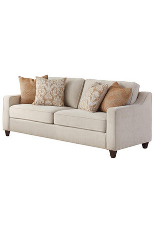 Christine Upholstered Cushion Back Sofa Beige