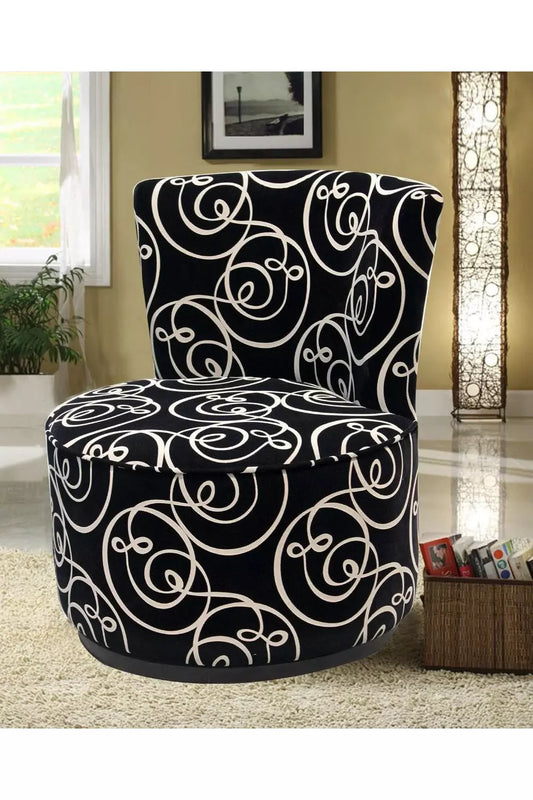 Black Swirl Swivel Chair