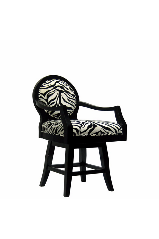 Zebra Print Swivel Counter Stool