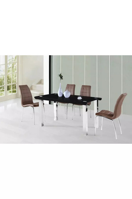 Curved Glass Dining Room Set 5PC
