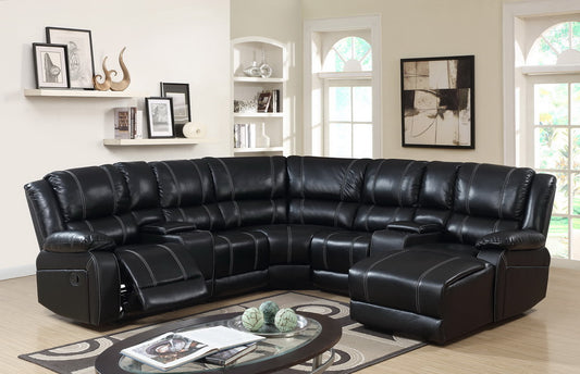 Sillón reclinable seccional negro