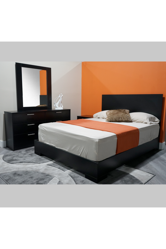 Tokyo White Black Cappuccino Queen Dormitorios Set 5PCS