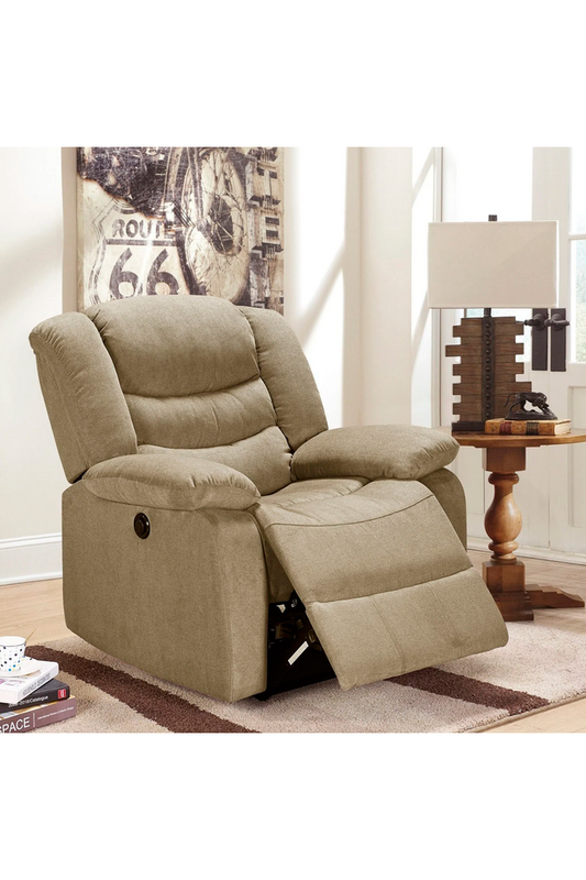 Fabric Power Rocker Recliner; Taupe