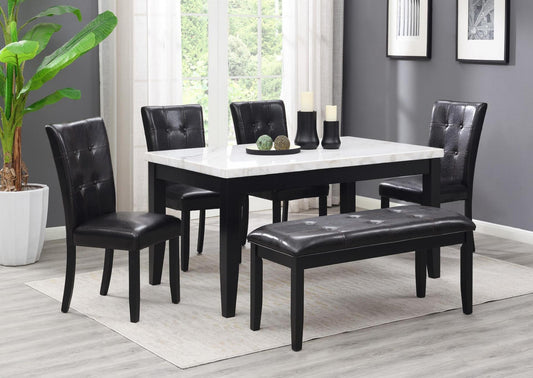 Mesa de comedor y 4 sillas y banco