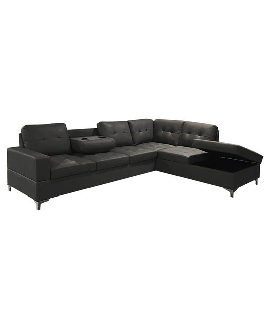 Antonella Sectional Black Right