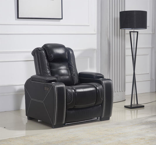 Silla reclinable eléctrica LED negra